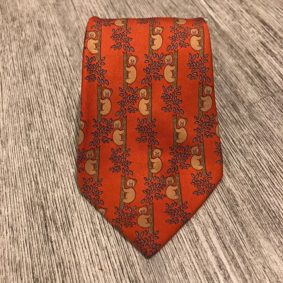 Hermes Other - Hermès koala bear tie 7282 MA Red teddy bear